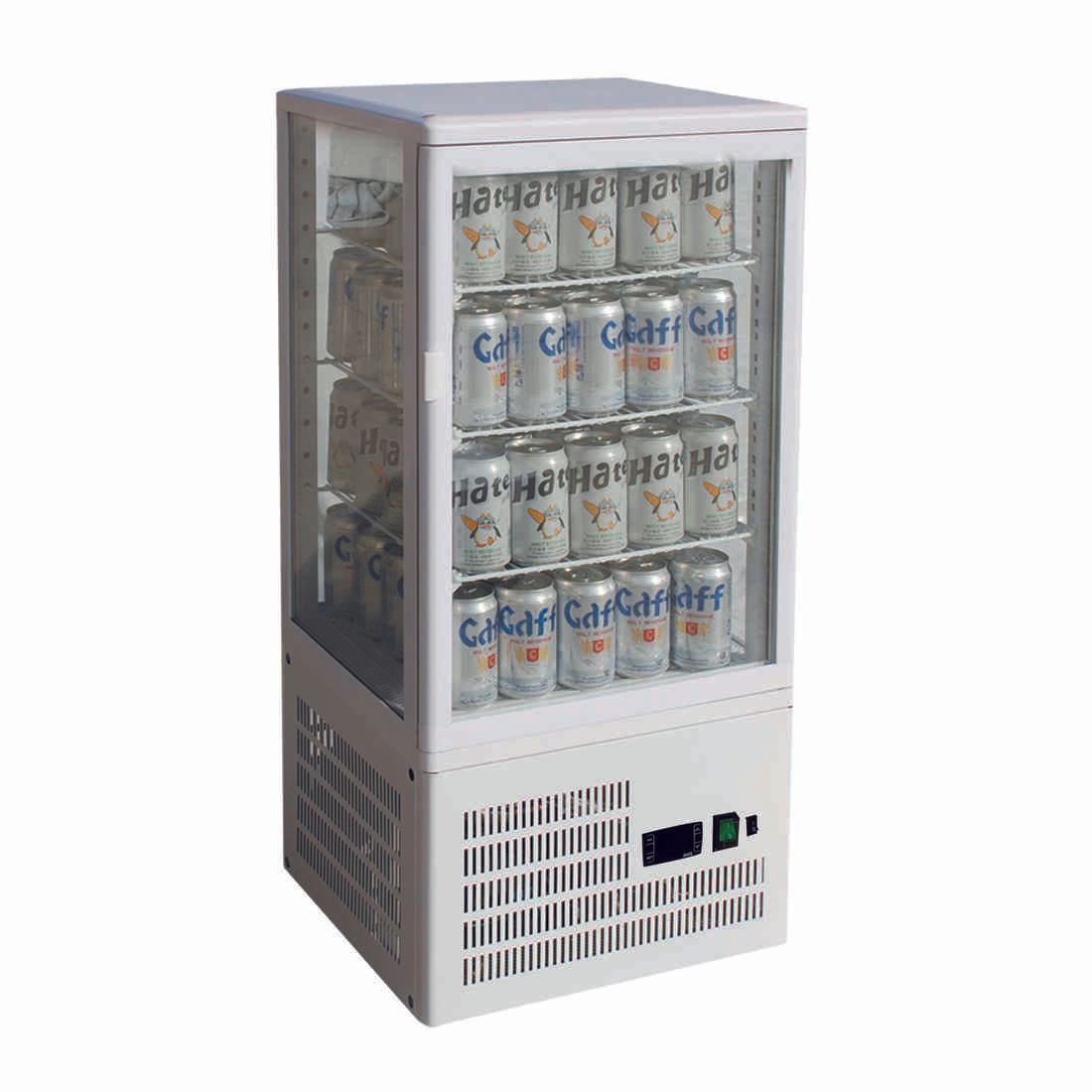 Thermaster TCBD78W Four-Sided Countertop Beverage Display Fridge White Thermaster TCBD78W Four-Sided Countertop Beverage Display Fridge White