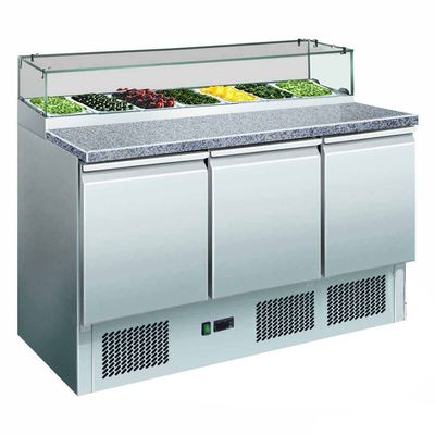 Thermaster GNS1300E Three Door Salad Marble Prep Top