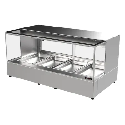 Woodson 4 Module Heated Square Glass Chicken Display Woodson 4 Module Heated Square Glass Chicken Display