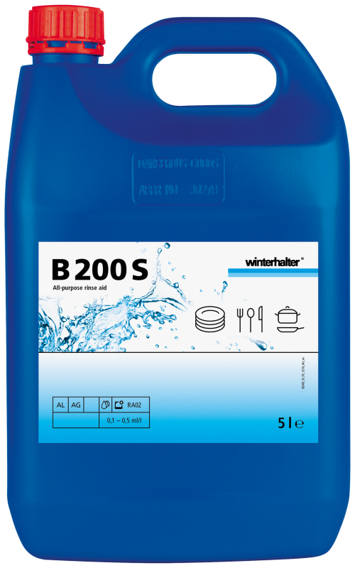 Winterhalter B200S Universal Liquid Glass &amp; Dishwashing Rinse Aid 2x5 L