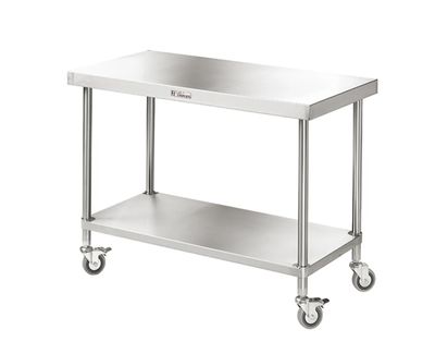 Simply Stainless Mobile Work Bench SS03 600 series 2400mm Wide With Undershelf