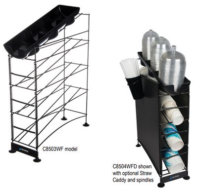 San Jamar Wireworks Cup Dispenser &amp; Lid Organiser - C8504WFD