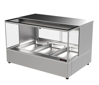 Woodson 3 Module Heated Square Glass Chicken Display