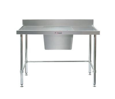 Simply Stainless Centre Bowl Sink Bench with Splashback SS05 600 Series 1500mm Wide Includes Tube Undershelf