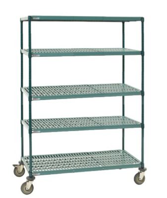 Metro Super Erecta PRO Polymer Mat Shelving - (24" x 36") MOBILE 4 Tier Mat Style Shelves