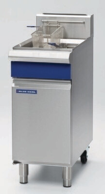 Blue Seal GT18 Single Pan Gas Fryer – 18L, Mechanical Controls, 2 baskets + lid