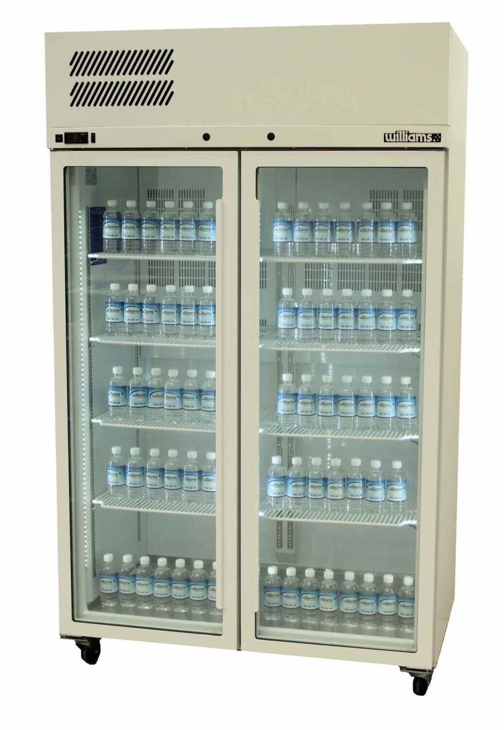 Williams Pearl Two Door White Upright Display Refrigerator - HP2GW