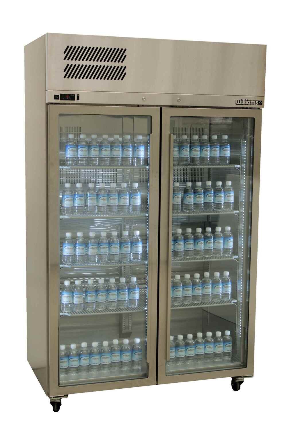 Williams Pearl Two Door S/S Upright Display Refrigerator - HP2GS