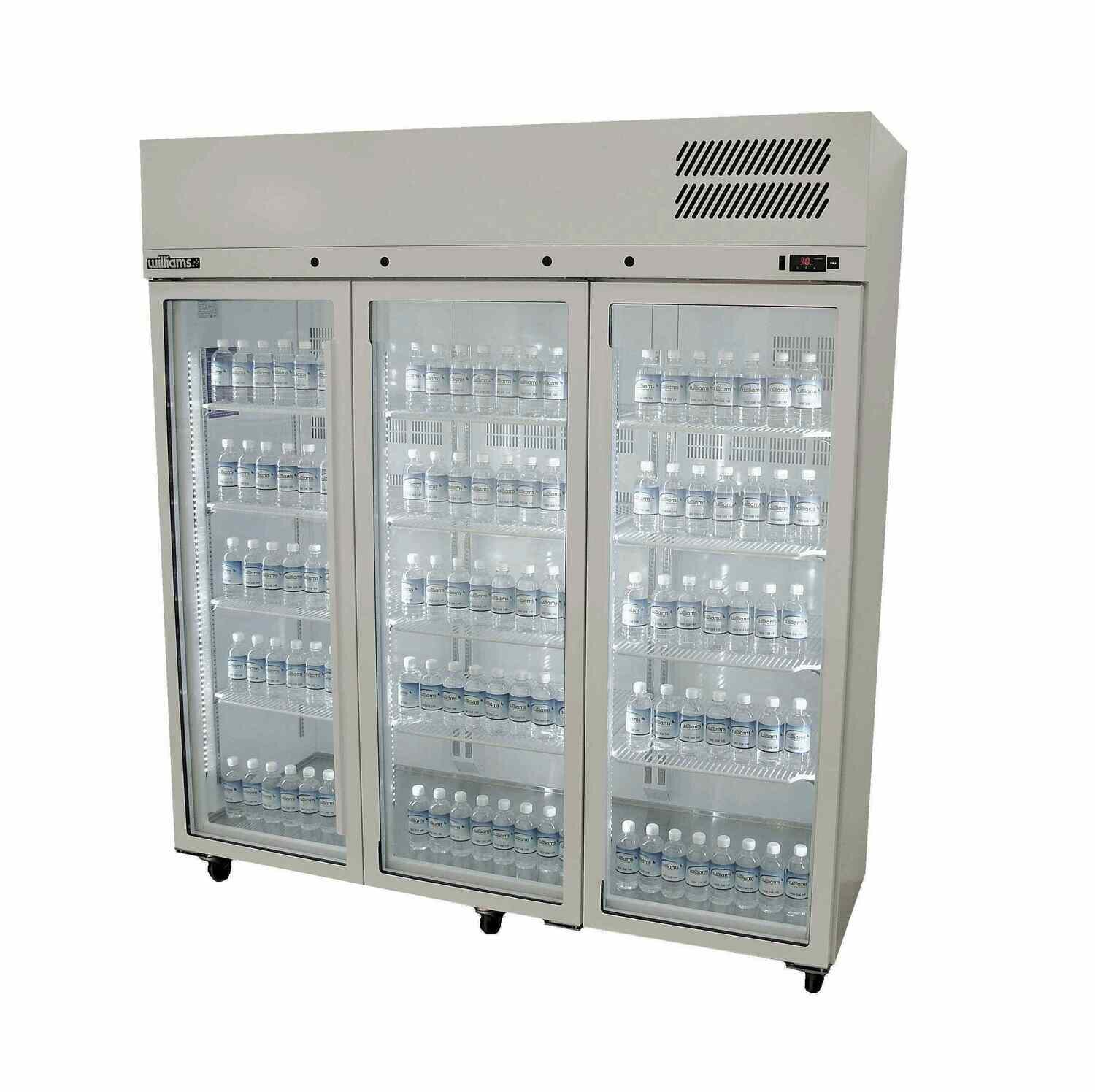Williams Pearl Three Door S/S Upright Display Refrigerator - HP3GS