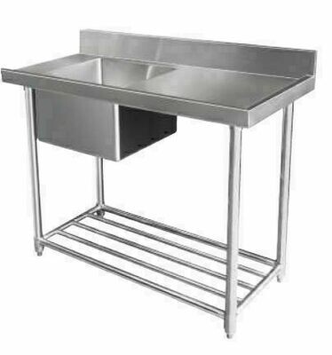 Simco WSS17120L/R - Stainless Steel Dishwasher Single Inlet Sink W1200xD700xH900