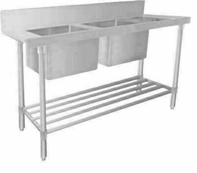 Simco WSS26165L/R - Stainless Steel Dishwasher Double Inlet Sink W1650xD600xH900