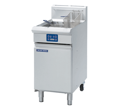 Blue Seal GT45E Vee Ray Single Pan Gas Fryer – 20L, Digital Electronic Controls, 2 baskets