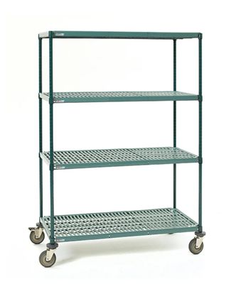Metro Super Erecta PRO Polymer Mat Shelving - (24" x 30") MOBILE 5 Tier Mat Style Shelves