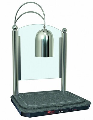 DCSB400-2420-1-NSBN Hatco Glo-Ray Decorative Glo Ray Carving Station with a Swanstone heated base, adjustable overhead light and sneeze guard - 608mm x 506mm x 864mm - 1168mm