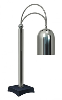 DCS400-1-BN Hatco Glo-Ray Decorative Carving Station in Bright Nickel - Freestanding overhead heat lamp on sturdy 203mm square base 527mm x 864mm - 1168mm