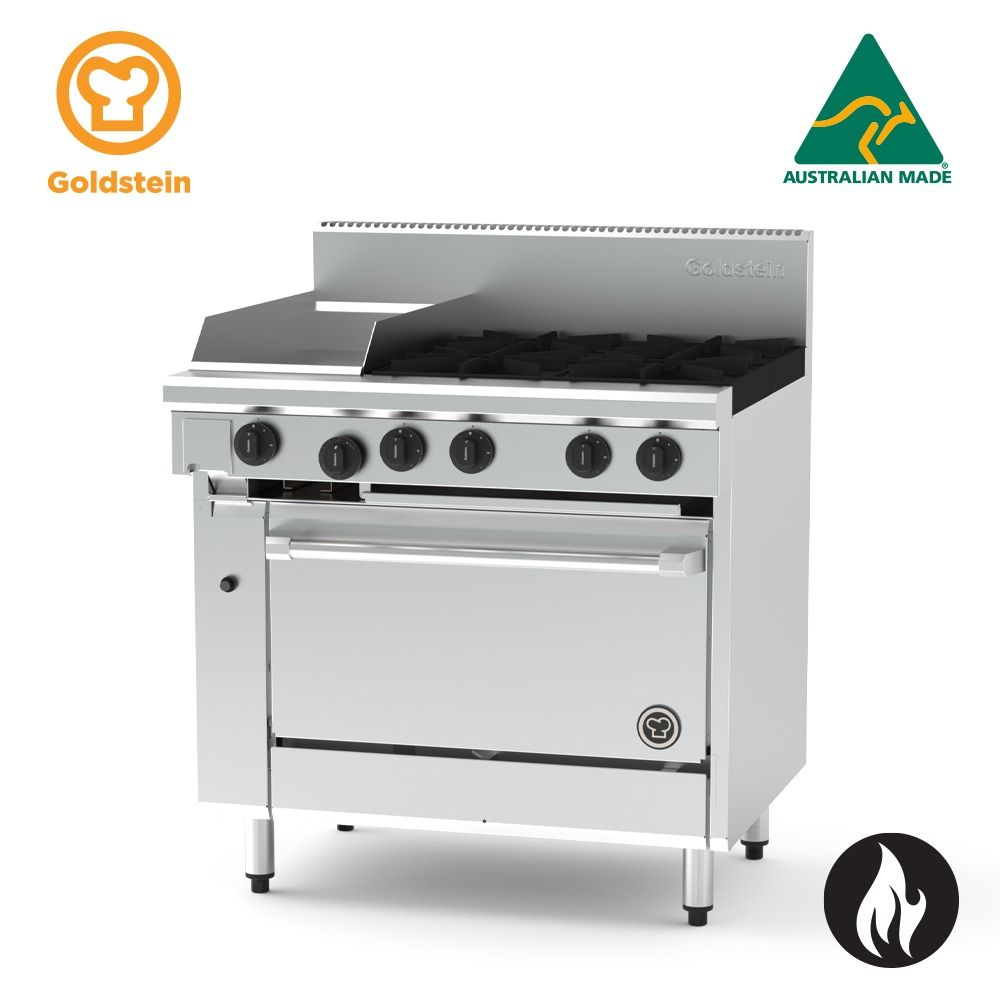 Goldstein PF12G428-X 800 X-Series 800mm 4 Burner &amp; Griddle Oven Range