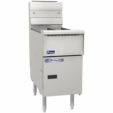 Pitco SSH55T-FR Solstice Supreme Split Pan 11L Double Basket Computer Control Gas Filter Ready Fryer