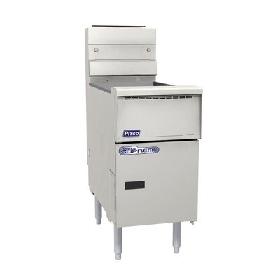 Pitco SSH55-FR Solstice Supreme Single Pan  23L Double Basket Solid State Control Gas Filter Ready Fryer