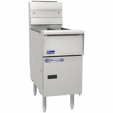 Pitco SE14T-FR Solstice Split Pan 11L 2 Basket Solid State Control Electric Filter Ready Fryer