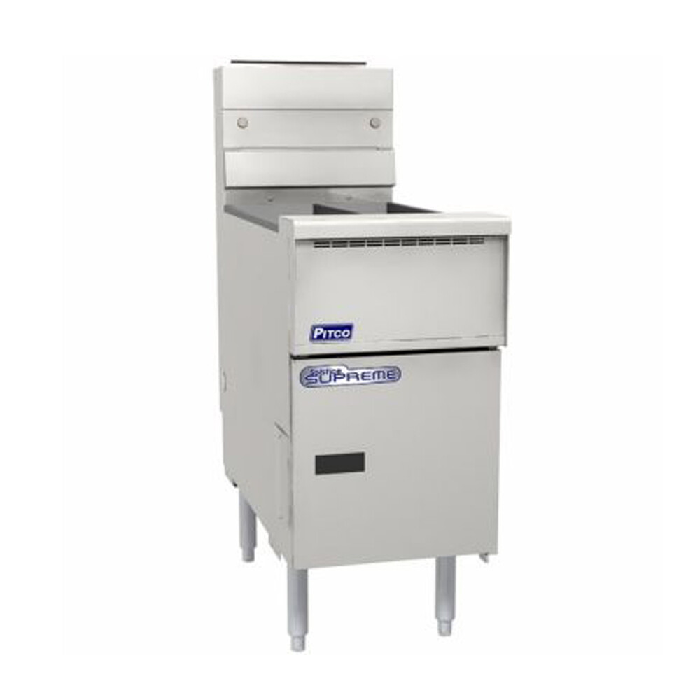 Pitco SSH55T SSTC Solstice Supreme Split Pan 11L Double Basket Solid State Control Gas Fryer
