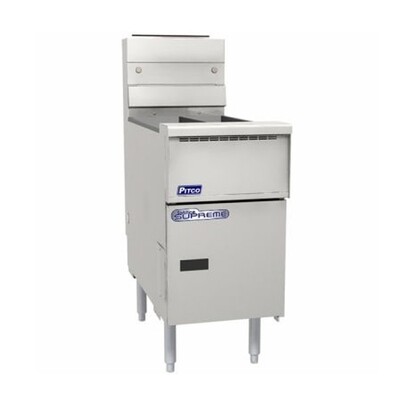 Pitco SSH55T SSTC Solstice Supreme Split Pan 11L Double Basket Solid State Control Gas Fryer
