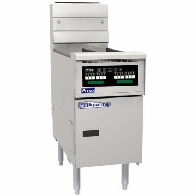 Pitco SSH55T-C-FR Solstice Supreme Split Pan 11L Double Basket Computer Control Gas Filter Ready Fryer