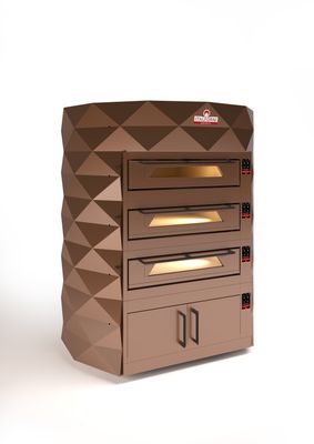 Italforni DIAMOND Electric 2 Deck Oven with Prover &amp; Hood without Back Plate Cover