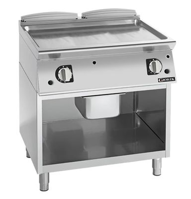 Giorik 900 Series 800mm wide Smooth Satin Chrome Gas Frytop