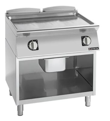 Giorik 900 Series 800mm wide Smooth Satin Chrome Electric Frytop