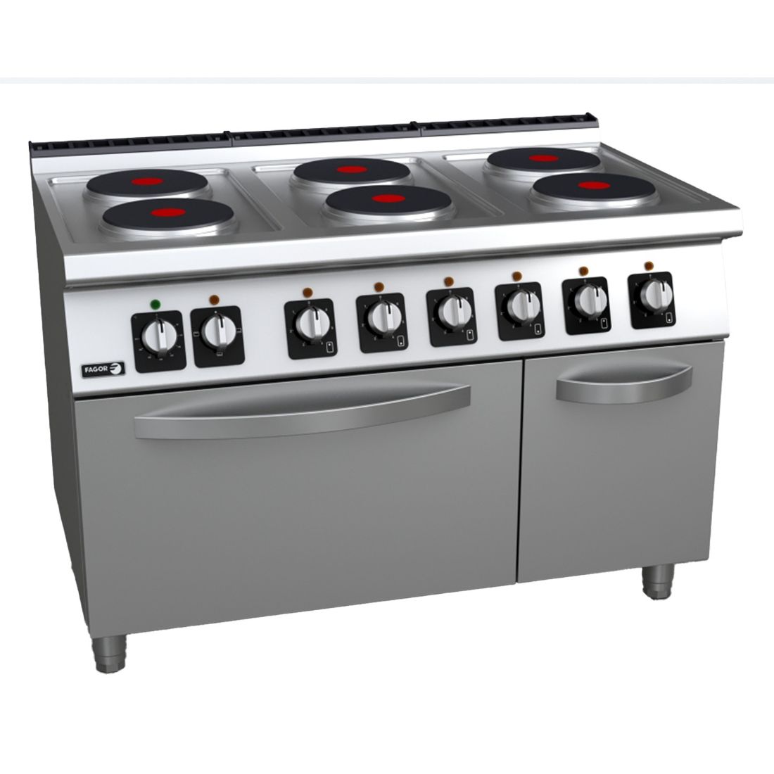 Fagor 700 Kore 6 Electric Round Burners Cooktop and Oven 1200x730x850 415V 21.6kW