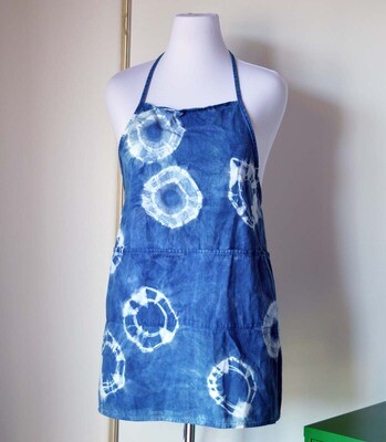Adult apron in plant based indigo dye