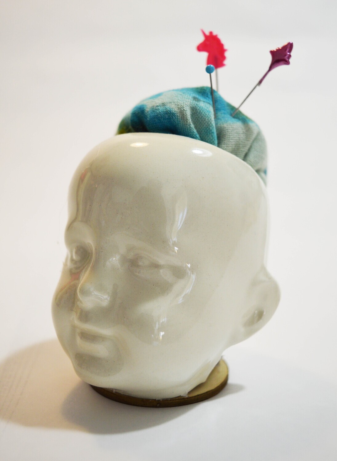 Ceramic Babydoll Head Pincushion