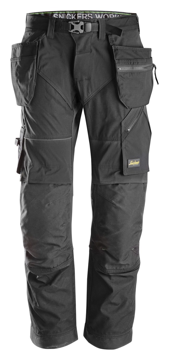 Snickers 6902 FlexiWork Werkbroek+ met holsterzakken, Kleur: Black - 0404