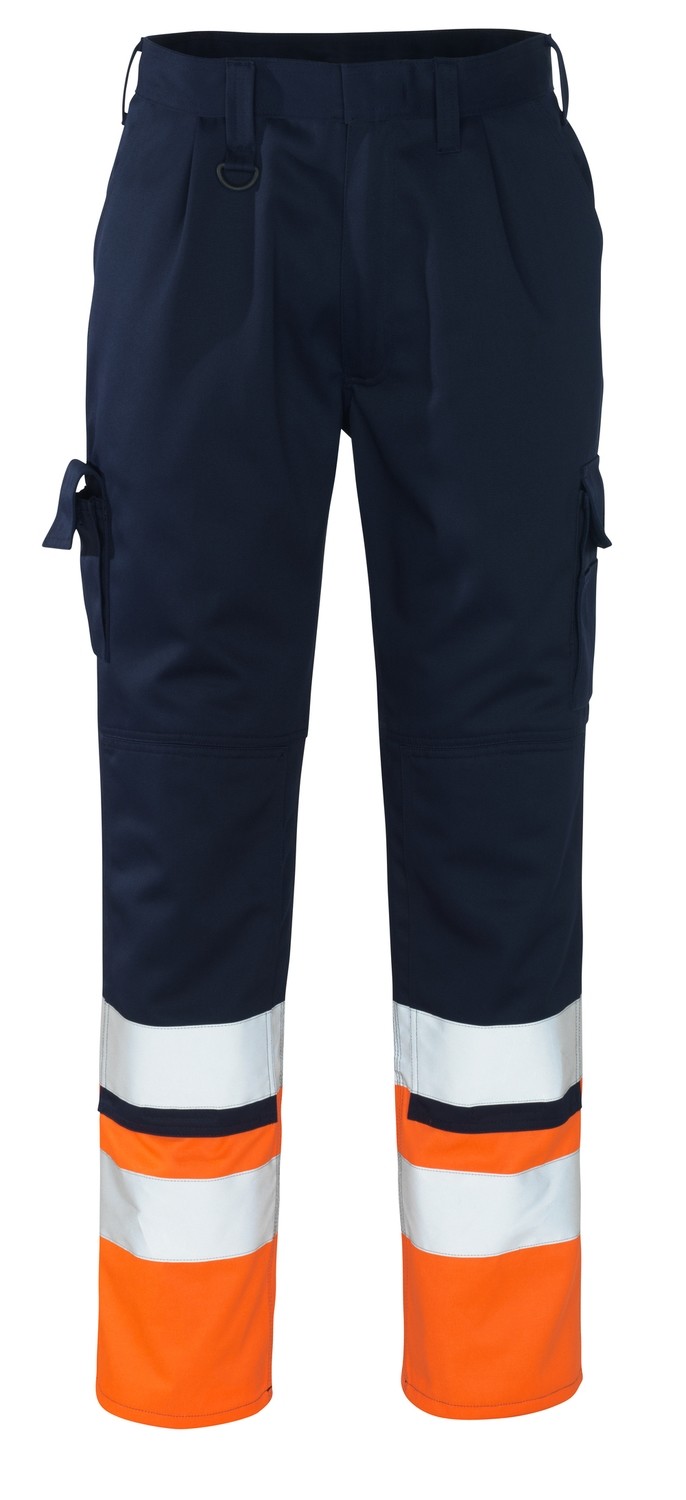 Mascot Patos Hi-Vis 12379-430 Broek met kniezakken, Kleur: Marine - Hi-Vis Oranje - 0114