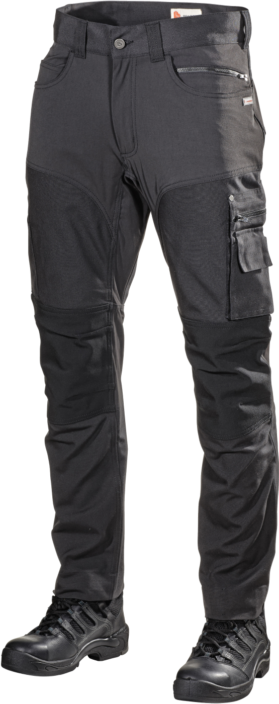 L. Brador Full Stretch Werkbroek 184PB, Kleur: Black