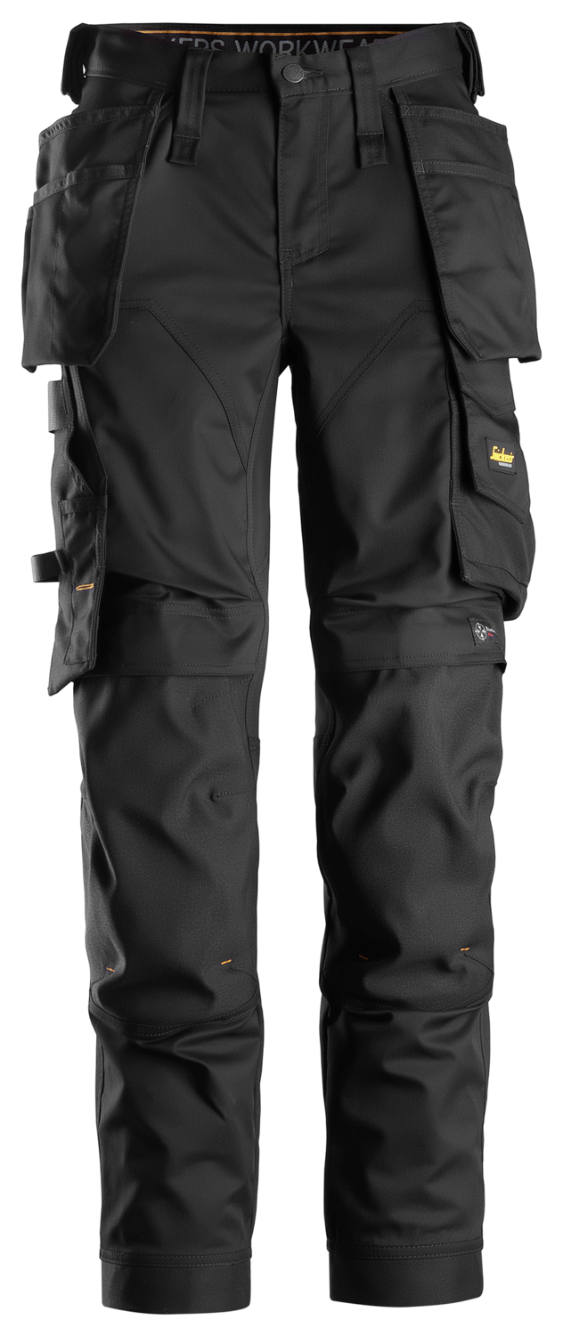 Snickers 6247 AllroundWork Dames Stretchbroek met Holsterzakken, Kleur: Black - Black - 0404
