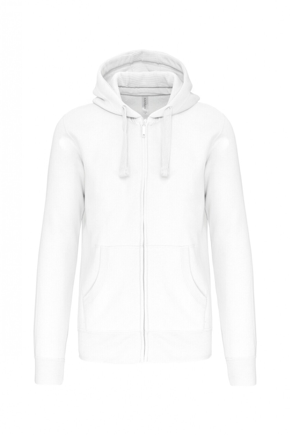 Kariban K454 - Hooded Sweater Met Rits, Kleur: White
