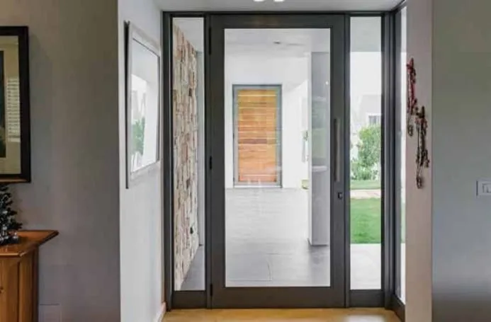 Door aluminium with full safety glass