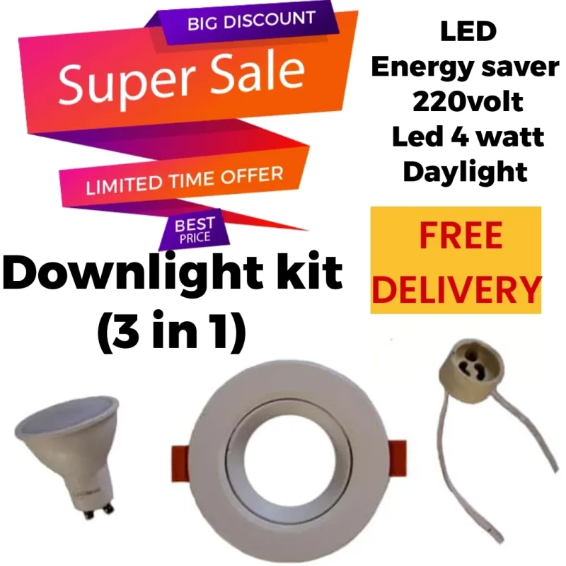 Downlight kit  LED white free shipping anywhere in South Africa