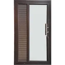 Door aluminium with full  safety glass and cladding