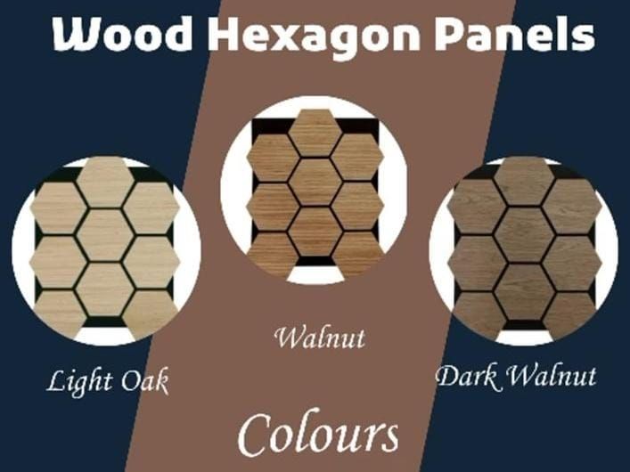 Wood haxagonal panels sound insulation