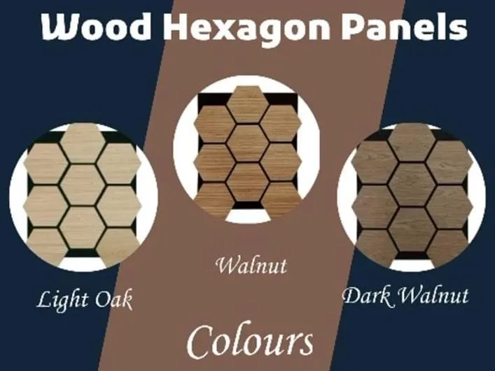 Wood haxagonal panels sound insulation