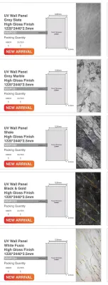 marble look wall panel/sheet 2.4m x 1.2m new colours