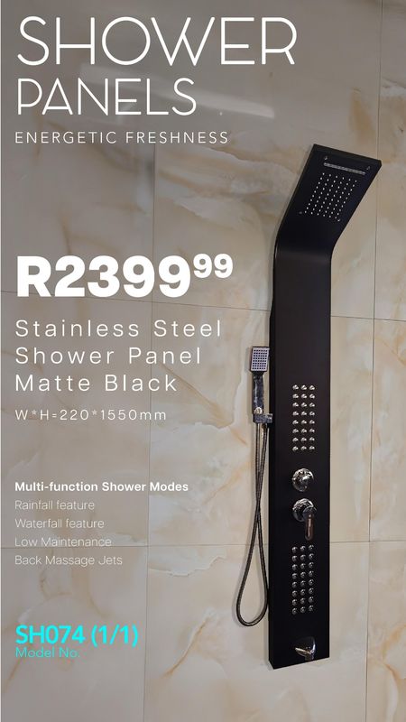 Shower stainless steel panel