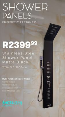 Shower stainless steel panel