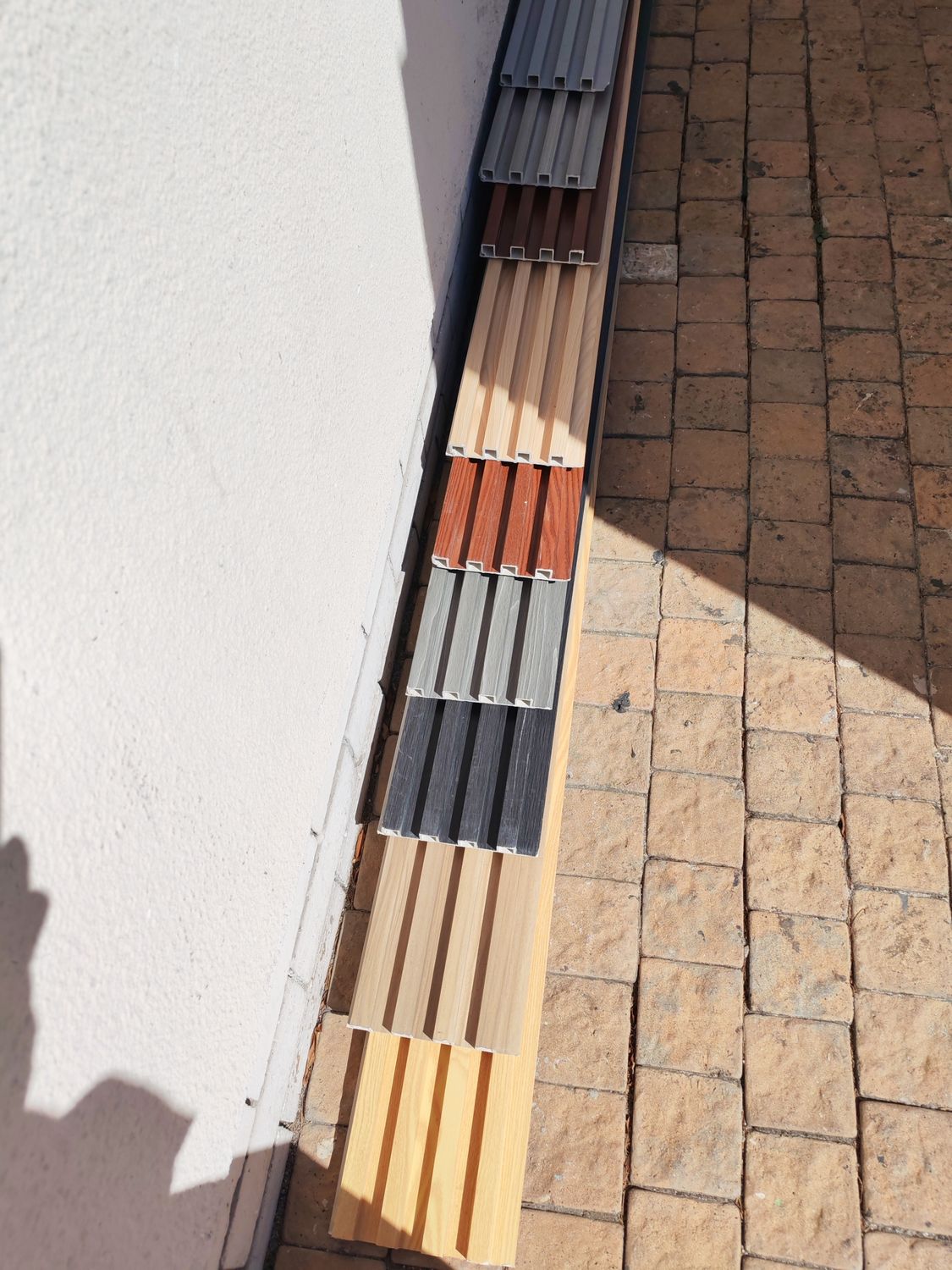 cladding PVC wall slat wood look fluted 