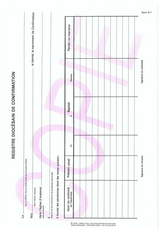 C1 - Registre diocésain de confirmation