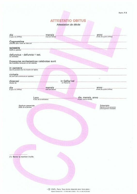 F3 - Attestation de décès (latin)