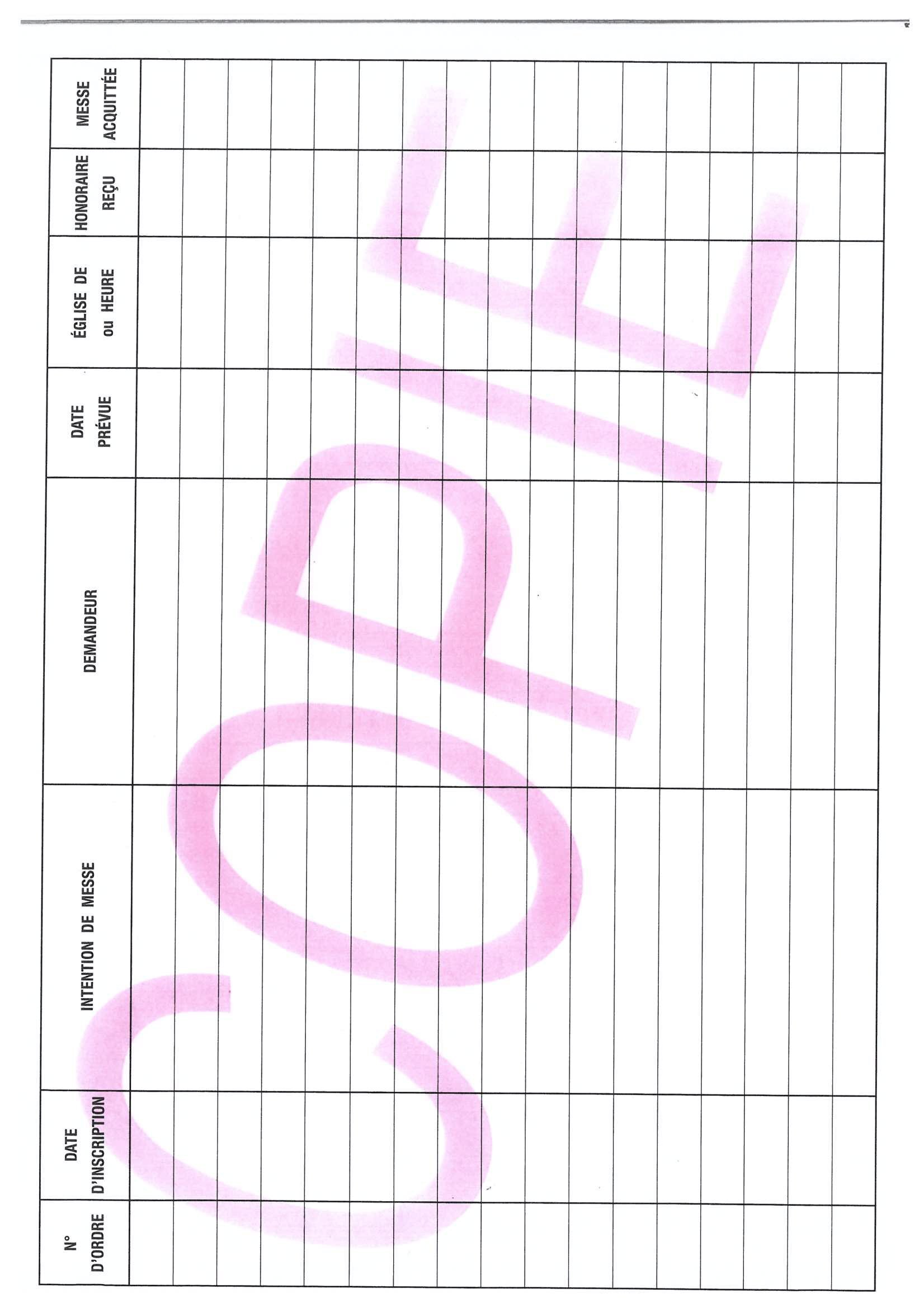 Carnet de messes