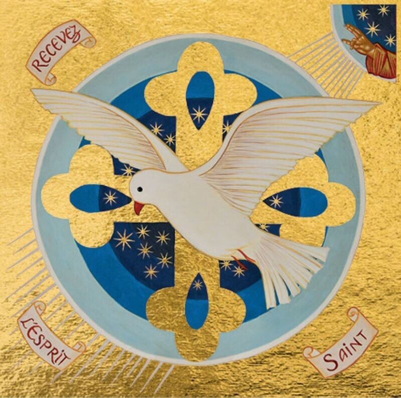 La Colombe de l'Esprit Saint - Mini icône autocollante 8x8 cm